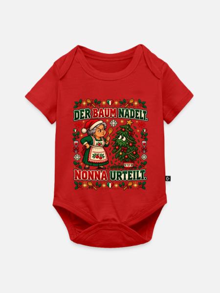 Der Baum nadelt. Nonna urteilt. - Baby Premium Kurzarmbody - Rot
