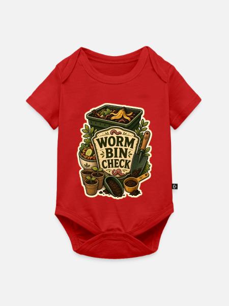 WORM BIN CHECK - Baby Premium Kurzarmbody - Rot