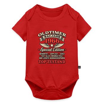 Vintage 1966 Oldtimer German Birthday 60th Tee - Baby Premium Kurzarmbody - Rot - Vorne