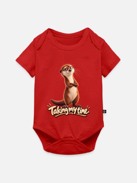 Niedlicher Otter | Taking my Time - Baby Premium Kurzarmbody - Rot