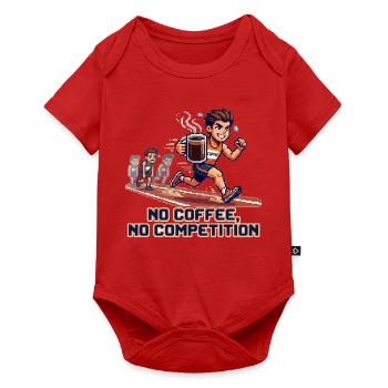 No_coffee-_no_competion - Baby Premium Kurzarmbody - Rot - Vorne