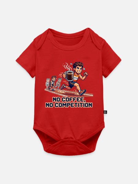 No_coffee-_no_competion - Baby Premium Kurzarmbody - Rot