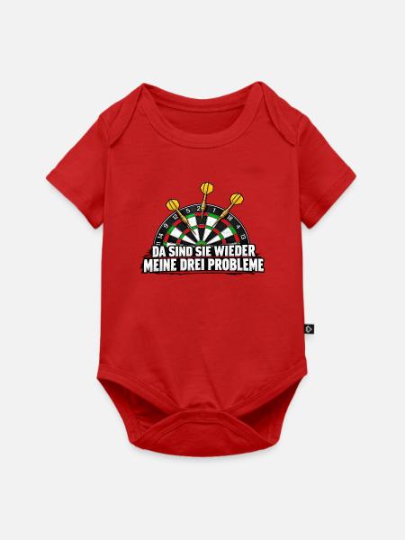 Dreiprobleme Dart Spruch - Baby Premium Kurzarmbody - Rot