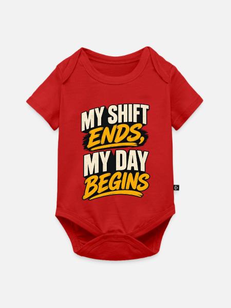 Shift Ends, Day Begins - Baby Premium Kurzarmbody - Rot