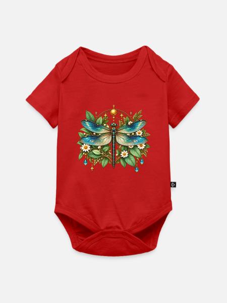 Azurblaue Libellenpracht - Baby Premium Kurzarmbody - Rot