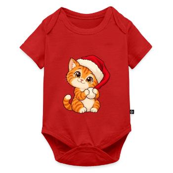 Weihnachten - Kätzchen mit Santa-Hut - Baby Premium Kurzarmbody - Rot - Vorne