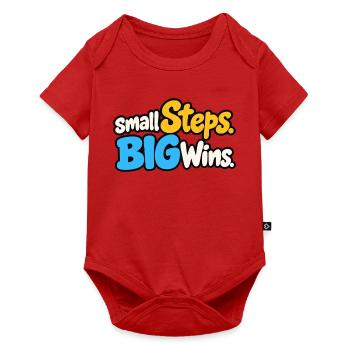 Small Steps Big Wins – Positives Motivationsdesign - Baby Premium Kurzarmbody - Rot - Vorne