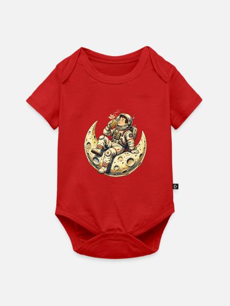 Lunar Astronaut Moon Lounge - Baby Premium Kurzarmbody - Rot