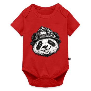 Lustiger Panda-Feuerwehrhelm Panda-Liebhaber-Humor - Baby Premium Kurzarmbody - Rot - Vorne