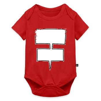 Doppel-Sprechblasen Comic-Style used look - Baby Premium Kurzarmbody - Rot - Vorne