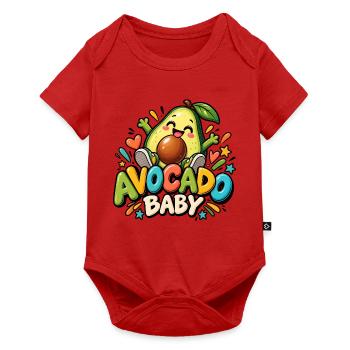 Avocado Baby – Süßes buntes Kinderdesign - Baby Premium Kurzarmbody - Rot - Vorne