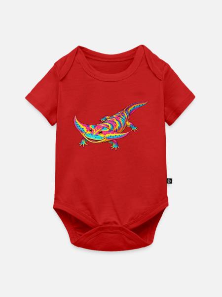 Regenbogen Diplocaulus Strahlen - Baby Premium Kurzarmbody - Rot