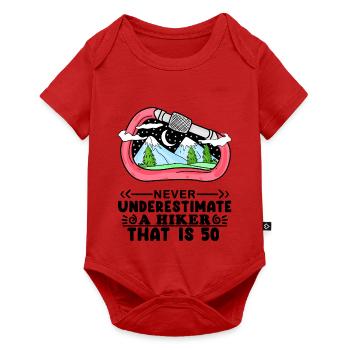 50 Jahre - Berg Wandern Bergsteigen - Baby Premium Kurzarmbody - Rot - Vorne