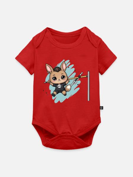 Punk-Kaninchen Sprungkunst - Baby Premium Kurzarmbody - Rot