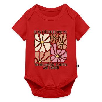 Dear Person Behind Me – Selbstliebe Retro Blumen - Baby Premium Kurzarmbody - Rot - Vorne