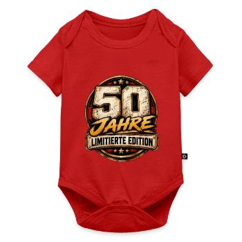 50 Jahre – Limitierte Edition Geburtstag - Baby Premium Kurzarmbody - Rot - Vorne