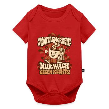 Kaffee Kaffeeliebhaber gegen Rechts - Baby Premium Kurzarmbody - Rot - Vorne