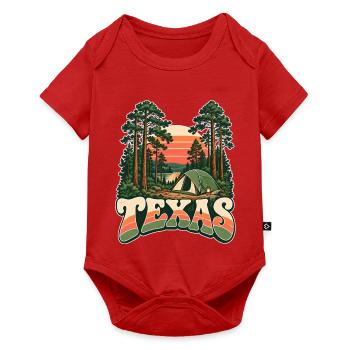 Texas Camping am Sonnenuntergang - Baby Premium Kurzarmbody - Rot - Vorne