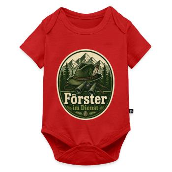 Förster im Dienst Kostüm Wald Verkleidung Fasching - Baby Premium Kurzarmbody - Rot - Vorne