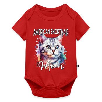 American Shorthair Mom Katze - Baby Premium Kurzarmbody - Rot - Vorne