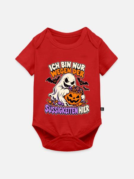 Gespenst mit Süßigkeiten - Baby Premium Kurzarmbody - Rot