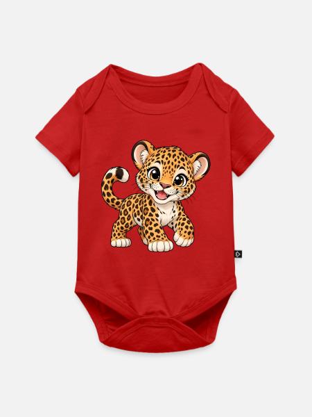 Kawaii Leopard – Süße wilde Katze - Baby Premium Kurzarmbody - Rot