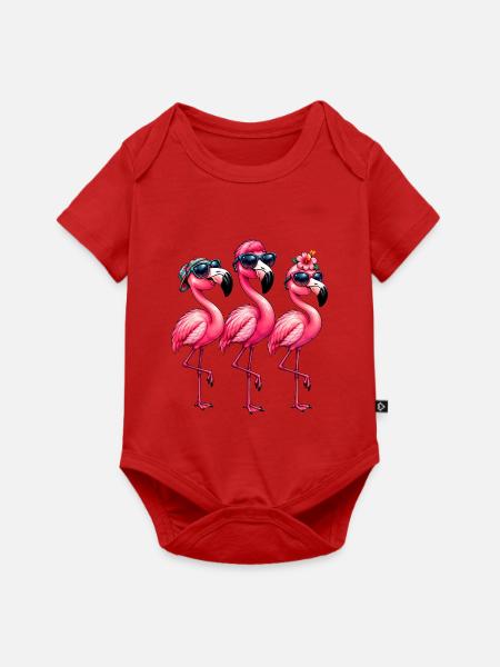 Niedlicher Flamingo Süße Flamingos - Baby Premium Kurzarmbody - Rot