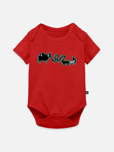 1200 Dino Monster - Baby Premium Kurzarmbody - Rot