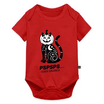 Pspsps oder Saures – Schwarze Katze Halloween - Baby Premium Kurzarmbody - Rot - Vorne