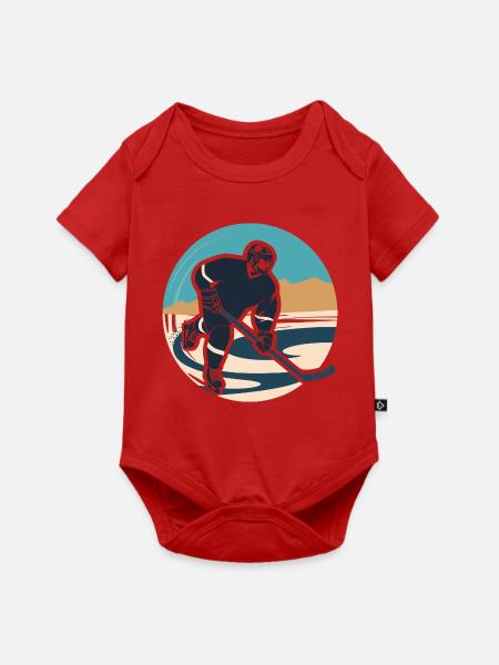Eishockeyspieler Grafik - Baby Premium Kurzarmbody - Rot