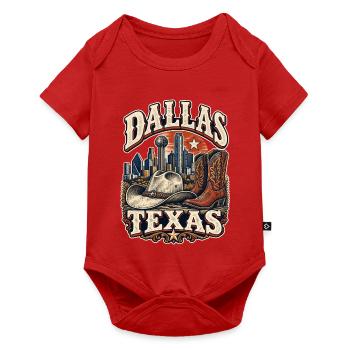Dallas Texas Cowboy Skyline - Baby Premium Kurzarmbody - Rot - Vorne