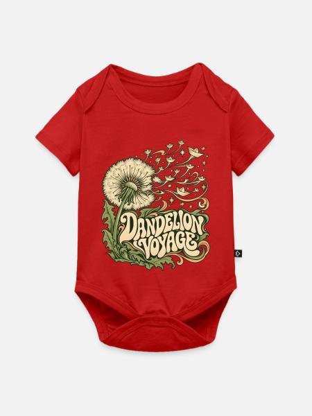 Dandelion Voyage: Psychedelic Bloom - Baby Premium Kurzarmbody - Rot