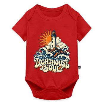 Leuchtturm Seele Küsten Retro - Baby Premium Kurzarmbody - Rot - Vorne