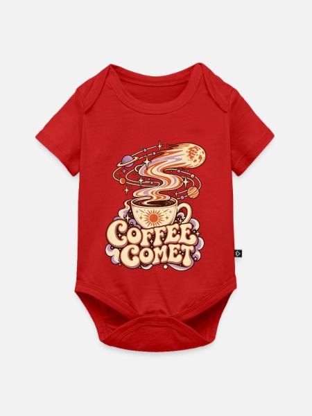 Kaffeekomet Kosmos-Illustration - Baby Premium Kurzarmbody - Rot