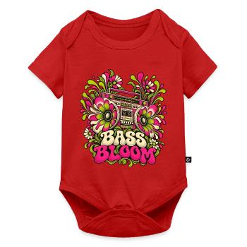 Bass Bloom Neon-Blüten Boombox - Baby Premium Kurzarmbody - Rot - Vorne