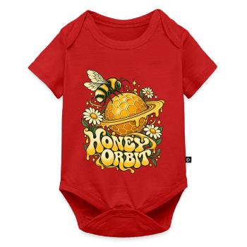 Honigplanet Biene Orbit - Baby Premium Kurzarmbody - Rot - Vorne