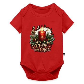 Advent Im Chor Kerze Tanne Musik Noten Weihnachten - Baby Premium Kurzarmbody - Rot - Vorne