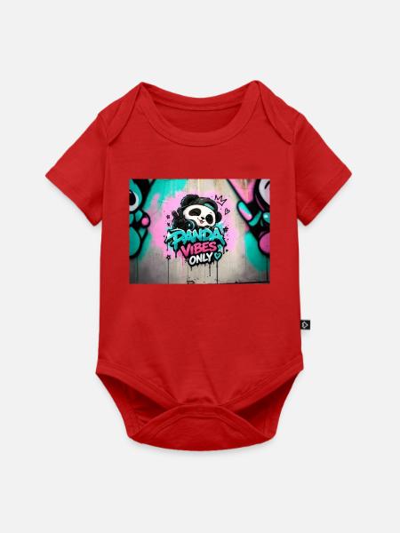 Panda Vibes Only Graffiti - Baby Premium Kurzarmbody - Rot