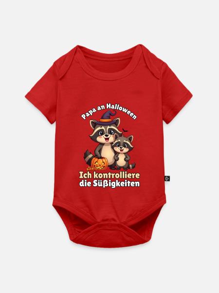 Papa an Halloween kontrolliert Süßigkeiten - Baby Premium Kurzarmbody - Rot