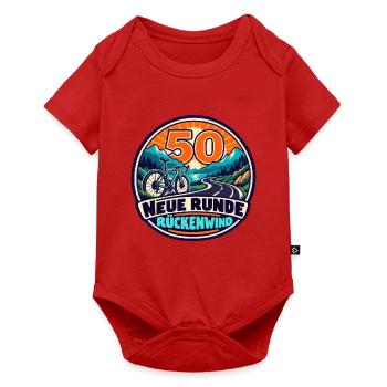 50 Geburtstag – Neue Runde, Rückenwind - Baby Premium Kurzarmbody - Rot - Vorne