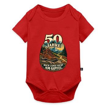 50 Jahre Bergabenteuer Gipfelpfad - Baby Premium Kurzarmbody - Rot - Vorne