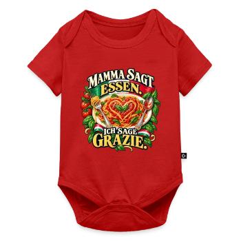 Mamma sagt Essen. Ich sage Grazie. - Baby Premium Kurzarmbody - Rot - Vorne