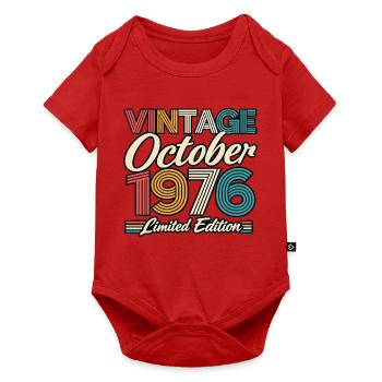 Vintage Oktober 1976 Limited Edition 50. Geburtstag - Baby Premium Kurzarmbody - Rot - Vorne