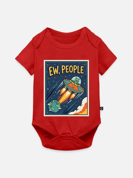 EW, Leute UFO-Cartoon - Baby Premium Kurzarmbody - Rot