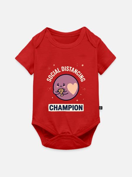 Social Distancing Champion Herz - Baby Premium Kurzarmbody - Rot