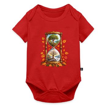 Jahreszeiten im Sanduhrrahmen - Baby Premium Kurzarmbody - Rot - Vorne