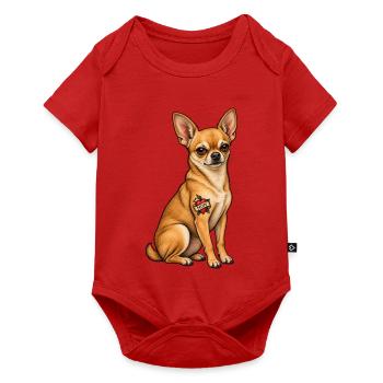 I Love Mom Tattoo – Chihuahua Mom Chi Mama Lover - Baby Premium Kurzarmbody - Rot - Vorne