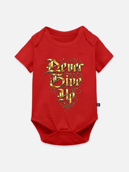 Goldene Ornament-Schrift Artwork - Baby Premium Kurzarmbody - Rot