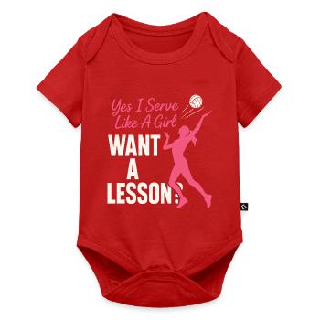 Yes I Serve Like A Girl Want A Lesson? - Baby Premium Kurzarmbody - Rot - Vorne