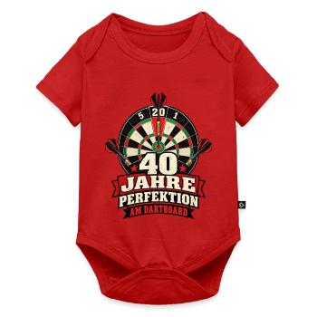 40 JAHRE PERFEKTION AM DARTBOARD Darts Geburtstag - Baby Premium Kurzarmbody - Rot - Vorne
